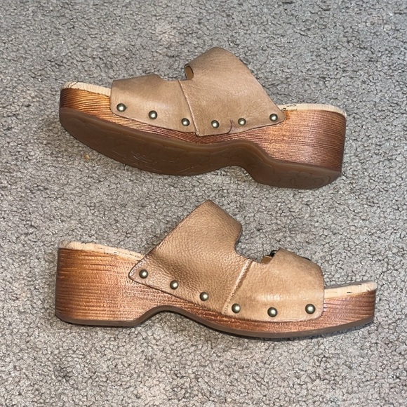 Kork-Ease Saffron Slide Leather‎ Sandal Cork Woodgrain Brown Terra 8 - Picture 5 of 8